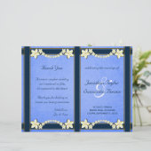 Rustic Blue Floral Wedding Program Vorlagen (Stehend Vorderseite)