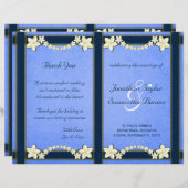 Rustic Blue Floral Wedding Program Vorlagen (Vorne/Hinten)