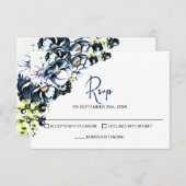 Rustic Blue Floral Wedding RSVP (Vorne/Hinten)