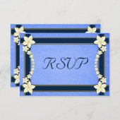 Rustic Blue Floral Wedding RSVP Response Cards (Vorne/Hinten)
