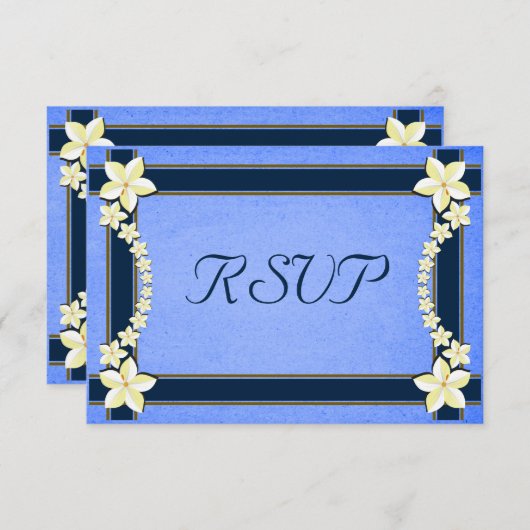 Rustic Blue Floral Wedding RSVP Response Cards (Vorne/Hinten)