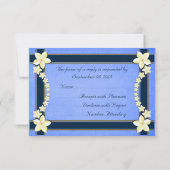 Rustic Blue Floral Wedding RSVP Response Cards Karte (Rückseite)