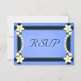 Rustic Blue Floral Wedding RSVP Response Cards Karte