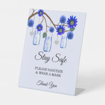 Rustic Blue Flowers Mason Jar Wedsafety