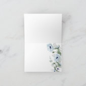 Rustic Blue Flowers White Dahlia Garden Vielen Dan Dankeskarte (Innenseite)