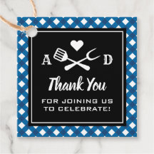 Rustic Blue Gingham GRILLEN Wedding Vielen Dank