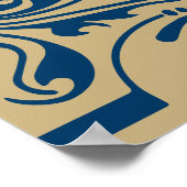 Rustic Blue Gold Sitzplakat Poster (Ecke)