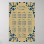 Rustic Blue Gold Sitzplakat Poster (Vorne)