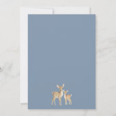 Rustic Blue Green Winter Oh Deer Baby Shower Einladung (Rückseite)