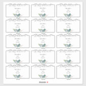 Rustic Blue Gum Eucalyptus Gastadresse Aufkleber (Blatt)