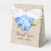 Rustic Blue Hydrangea Blume Burlap Vielen Dank Geschenkschachtel (Vorderseite)