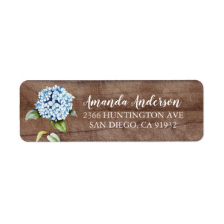 Rustic Blue Hydrangea Floral Brautparty Labels