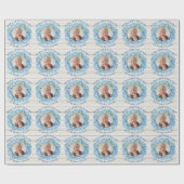 Rustic Blue Hydrangea Foto 80. Geburtstag Geschenkpapier (Flach)