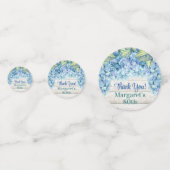 Rustic Blue Hydrangea Foto 80. Geburtstag Konfetti (Vorderseiten)