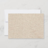 Rustic Blue Hydrangea Lace & Burlap Wedding RSVP Karte (Rückseite)