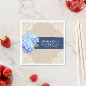 Rustic Blue Hydrangea Lace & Burlap Wedding Serviette (Beispiel)