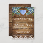 Rustic Blue Hydrangea/Lace Junggeselinnen-Abschied Einladung (Vorne/Hinten)