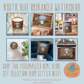 Rustic Blue Hydrangea Watering kann Personalisiert Keramik Ornament
