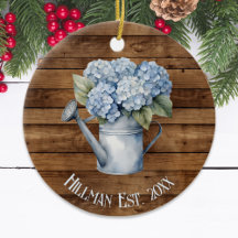 Rustic Blue Hydrangea Watering kann Personalisiert