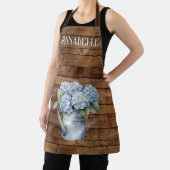 Rustic Blue Hydrangea Watering kann Personalisiert Schürze (InSitu)