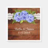 Rustic Blue Hydrangea Wedding Collection Napkins Serviette (Vorderseite)