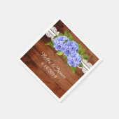 Rustic Blue Hydrangea Wedding Collection Napkins Serviette (Ecke)