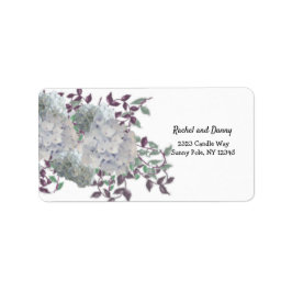 Rustic Blue Hydrangeas Floral Address Label Adressaufkleber