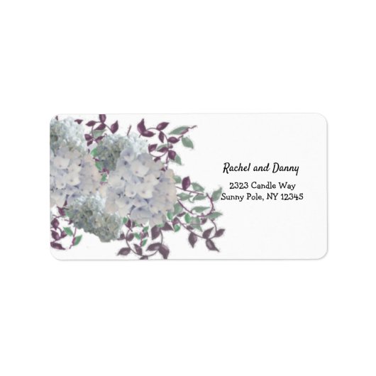 Rustic Blue Hydrangeas Floral Address Label Adressaufkleber (Vorne)