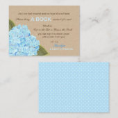 Rustic Blue Hydrangeas lesen eine Buchkarte Begleitkarte (Vorne/Hinten)