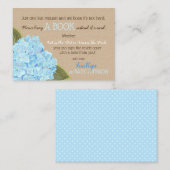 Rustic Blue Hydrangeas lesen eine Buchkarte Begleitkarte (Vorne/Hinten)