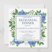 Rustic Blue Hydrangeas Probe Dinner Einladung (Vorderseite)