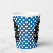 Rustic Blue I do GRILLEN Custom Wedding Monogram Pappbecher (Rechts)