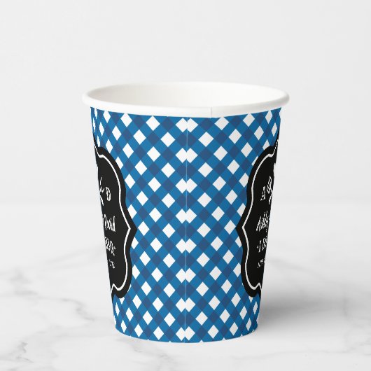 Rustic Blue I do GRILLEN Custom Wedding Monogram Pappbecher (Rechts)