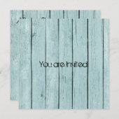 Rustic Blue Imitats Wood Baby Dusche Einladung (Vorne/Hinten)