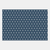 Rustic Blue Ivory Frohe Weihnachtsschneeflocke Geschenkpapier Set (Vorderseite 3)