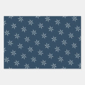Rustic Blue Ivory Frohe Weihnachtsschneeflocke Geschenkpapier Set (Vorderseite 2)