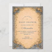 Rustic Blue Jeans Baby Shower Einladung (Vorderseite)