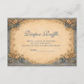 Rustic Blue Jeans Diapper Raffle Begleitkarte (Vorderseite)