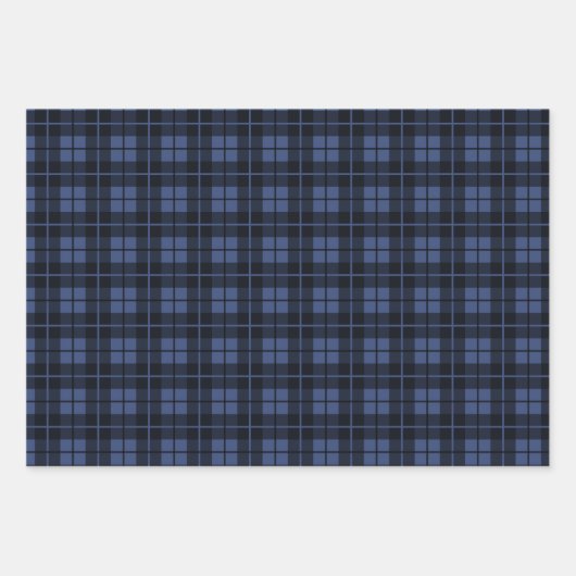 Rustic Blue Kariert Buffalo Karo Mixed Pattern Geschenkpapier Set (Vorderseite 3)