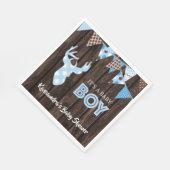 Rustic Blue Kariert Deer Baby Dusche Napkin Mittag Serviette (Ecke)