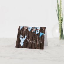 Rustic Blue Kariert Deer Baby Dusche Vielen Dank