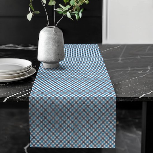 Rustic Blue Kariert Table Runner für Wohngestaltun Großer Tischläufer