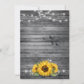 Rustic Blue Lace Sunflower Wedding Foto Save The Date (Rückseite)