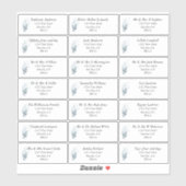 Rustic Blue Leafy Guest Name Address Labels (Blatt)