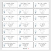 Rustic Blue Leafy Guest Name Address Labels (Blatt)