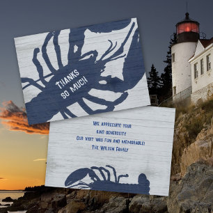 Rustic Blue Lobster Custom Vielen Dank Note Card Einladung
