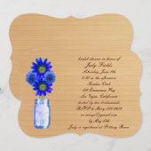 Rustic Blue Mason Jar Bridal Dusche Einladung (Vorne/Hinten)