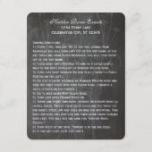 Rustic Blue Mason Jar Chalkboard Wedding Begleitkarte (Rückseite)