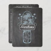 Rustic Blue Mason Jar Chalkboard Wedding Begleitkarte (Vorne/Hinten)