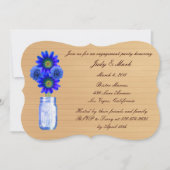 Rustic Blue Mason Jar Engagement Party einladen Einladung (Vorderseite)